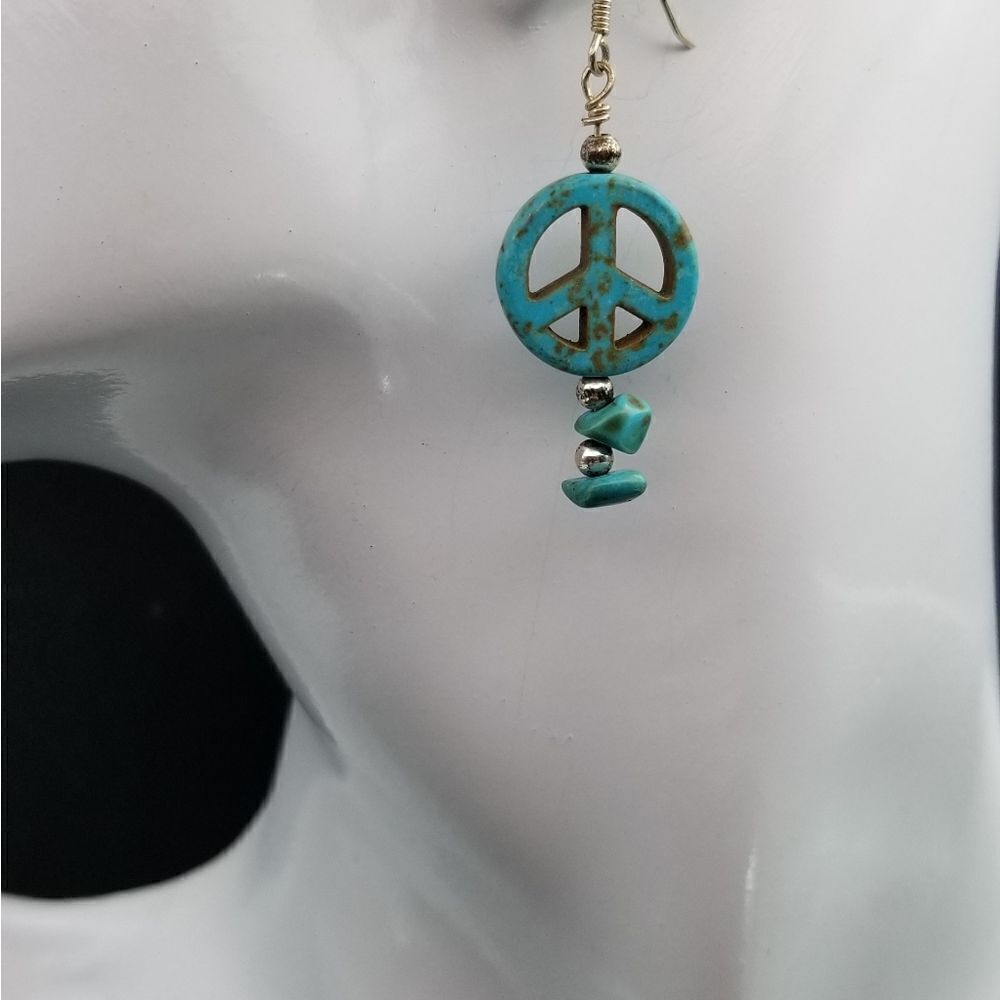 Turquoise stone 925āstamped earrings E274 - Picture 4 of 4